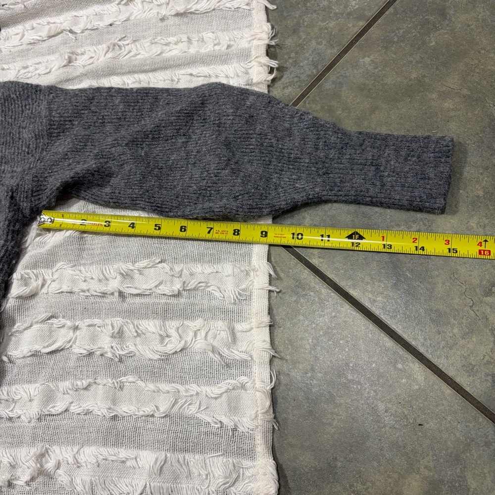 Quince Baby Alpaca-Wool Cropped Cardigan Charcoal Grey Sz S Classic Minimalist - Picture 10 of 11